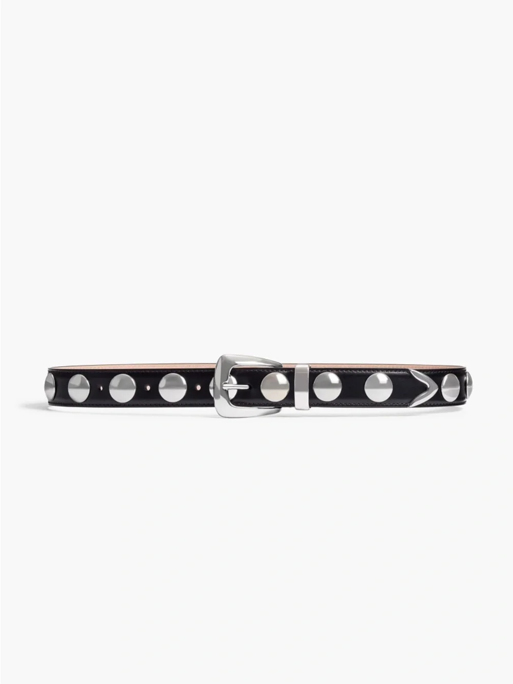 Khaite Benny Belt studded leather belt with Silver Hardware